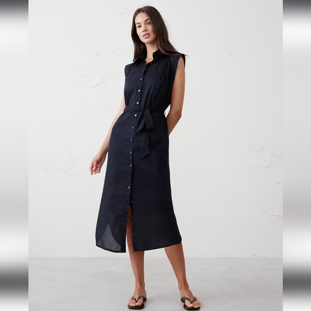 Banana Republic Voile Shirtdress | Navy | Size M